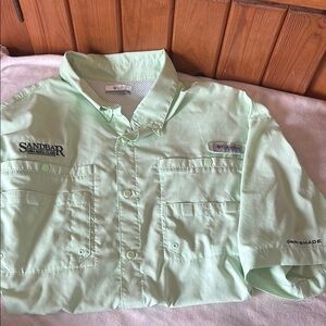 Columbia Mint Green Short Sleeve Shirt Size L